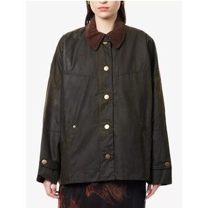 NEW FREE PEOPLE we the free Cori Waxed Jacket Olive Green Brown Medium